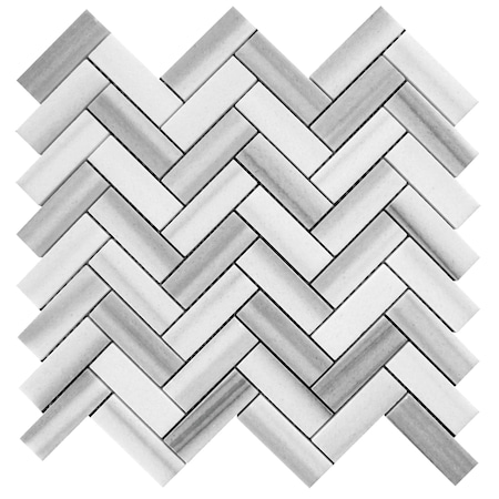 Apollo Tile Equator Herringbone 5.29 sq.ft 11.9 in. x12.8 in. Marble Mosaic Tile, 5PK APLMRM99H12EC89